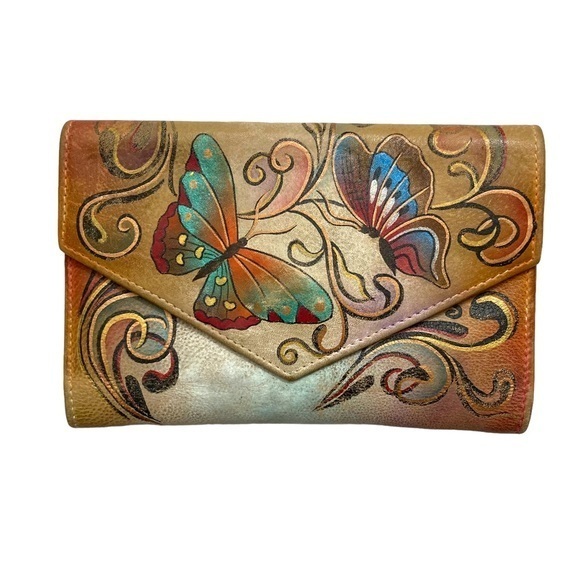 Anushka painted leather wallet - Picture 1 of 6